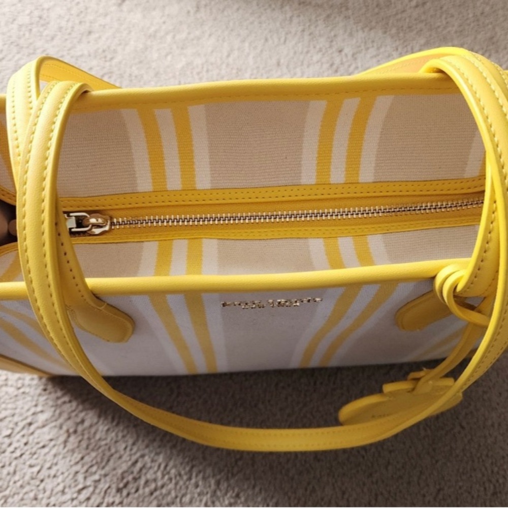 Kate Spade Yellow Striped market canvas Tote